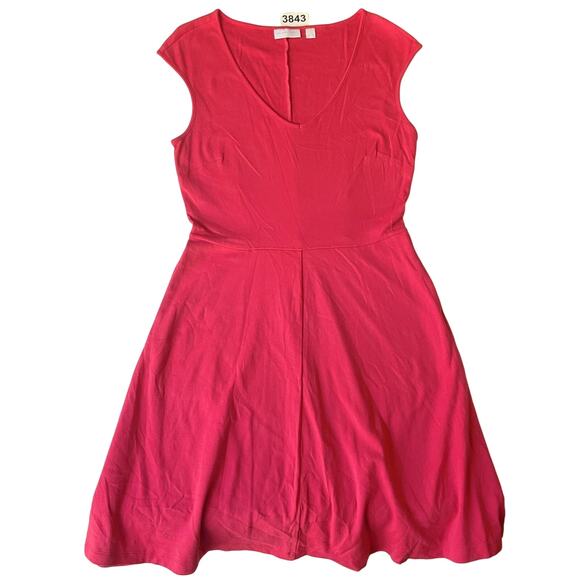 New York & Company Women Dress S Pink Fit Flare Sleeveless Knee Length Stretchy - Picture 1 of 11